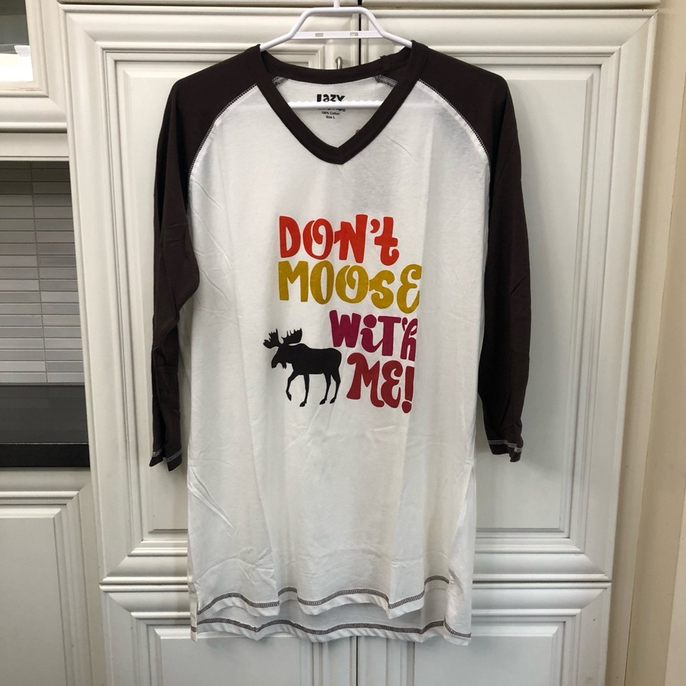 NWT Lazy One Don’t Moose With Me women’s tall pajama top / short nightgown